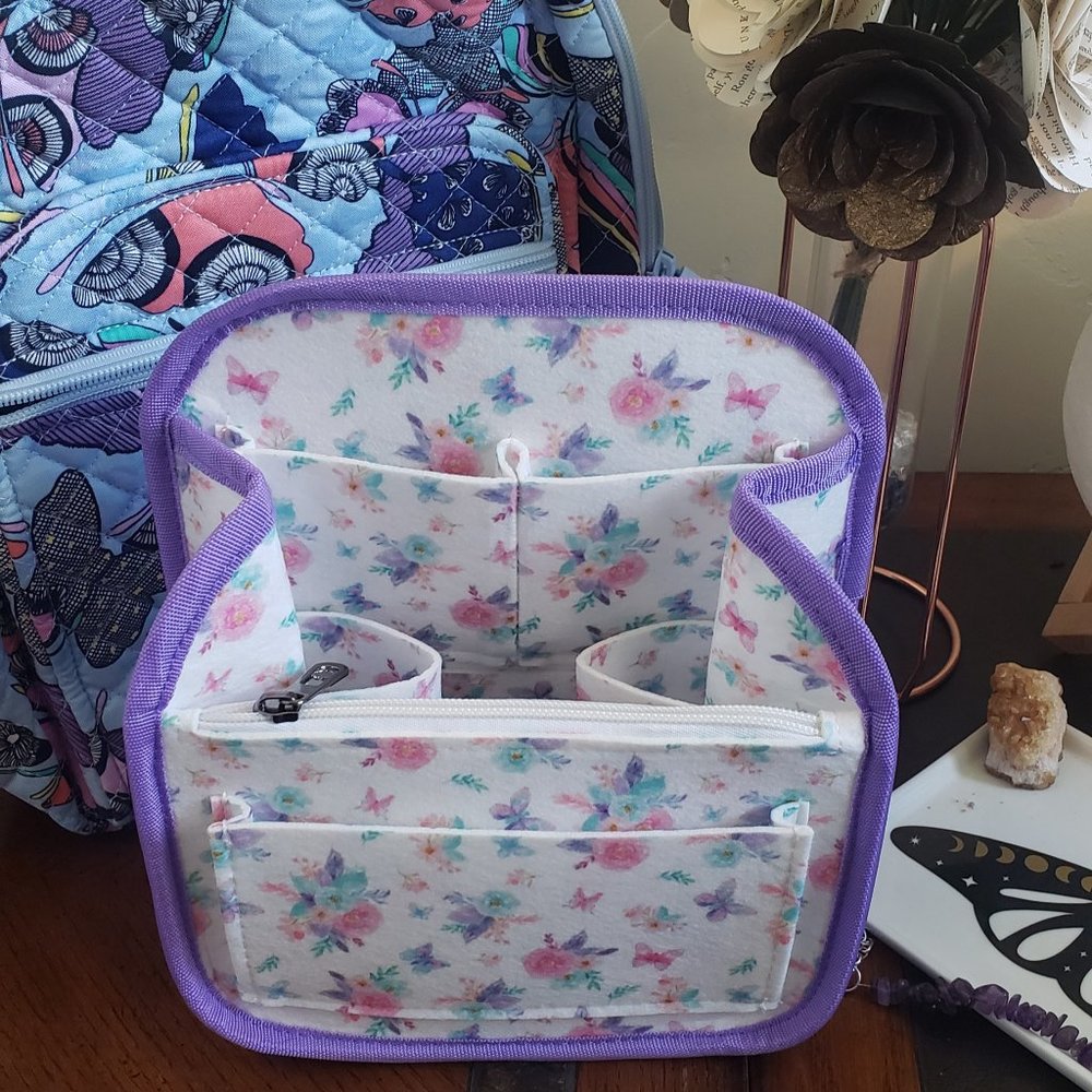 Vera Bradley Butterflies Flowers Backpack Organizer